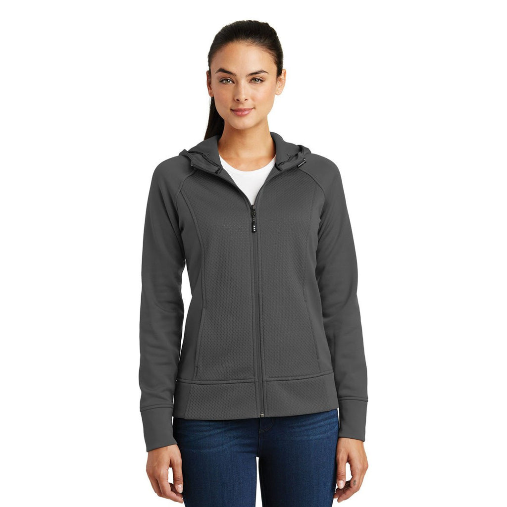 Sport-Tek Women's Iron Grey Rival Tech Fleece Full-Zip Hooded Jacket