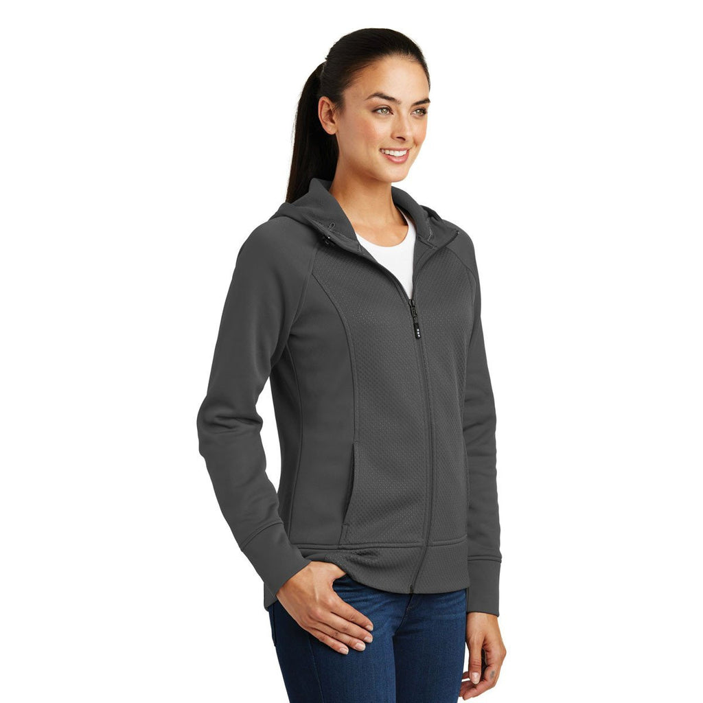 Sport-Tek Women's Iron Grey Rival Tech Fleece Full-Zip Hooded Jacket