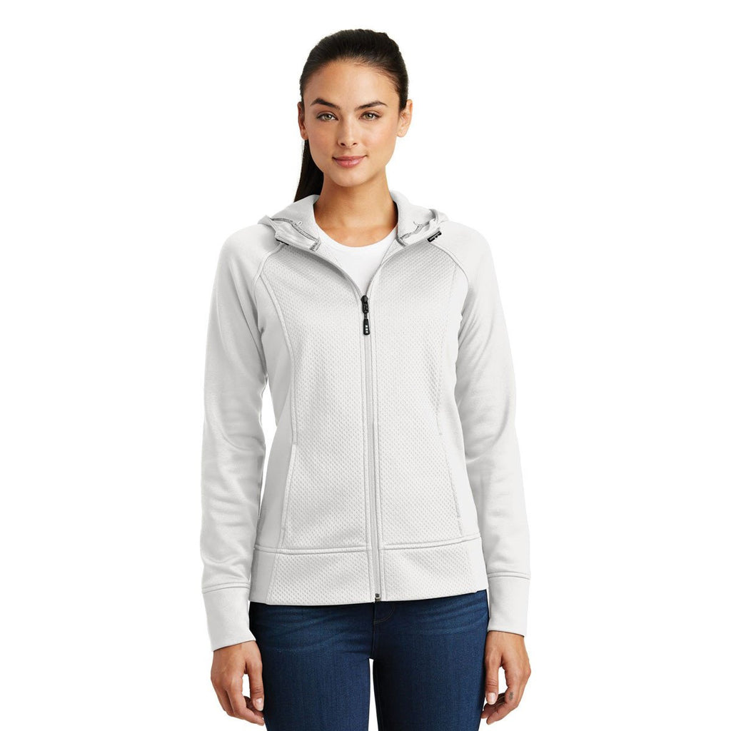 Sport-Tek Women's White Rival Tech Fleece Full-Zip Hooded Jacket