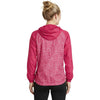 Sport-Tek Women's Pink Raspberry Heather/Pink Raspberry Colorblock Raglan Hooded Wind Jacket