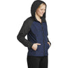Sport-Tek Women's True Royal Heather/Black Colorblock Raglan Hooded Wind Jacket