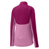 Sport-Tek Women's Pink Rush Heather Sport-Wick Stretch Contrast 1/2-Zip Pullover