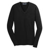 port-authority-women-black-v-neck-sweater