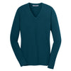 port-authority-women-blue-v-neck-sweater