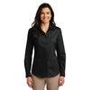 Port Authority Women's Deep Black Long Sleeve Carefree Poplin Shirt