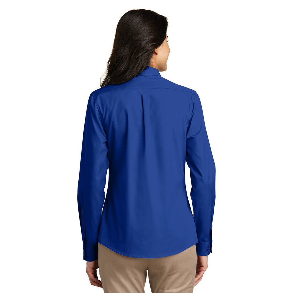 Port Authority Women's True Royal Long Sleeve Carefree Poplin Shirt