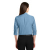 Port Authority Women's Carolina Blue 3/4-Sleeve Carefree Poplin Shirt