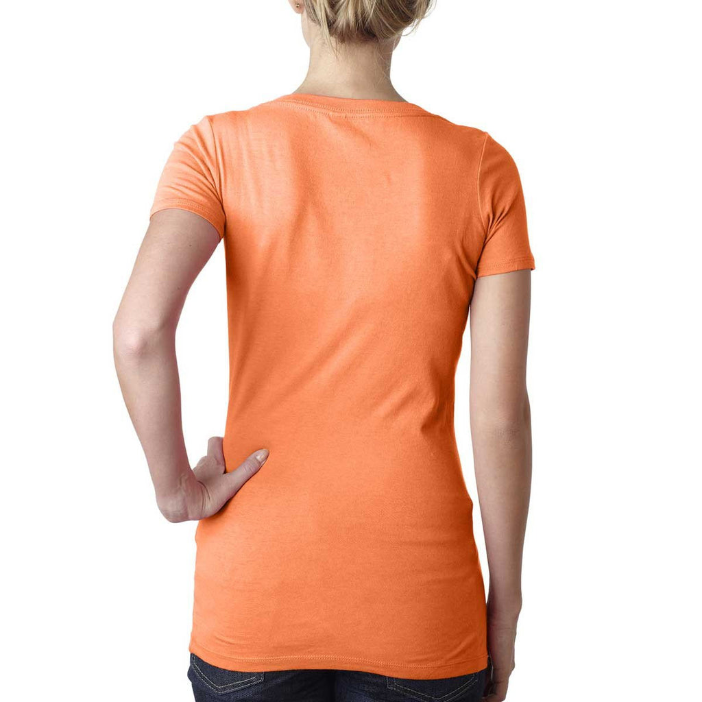 Next Level Women's Neon Heather Orang Scoop Neck Tee