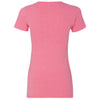 Next Level Women's Neon Heather Pink Deep V-Neck Tee