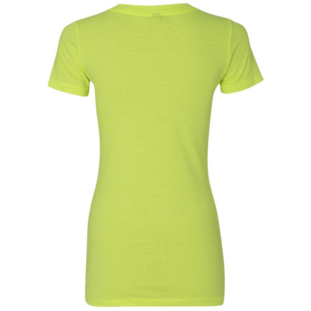 Next Level Women's Neon Yellow Deep V-Neck Tee