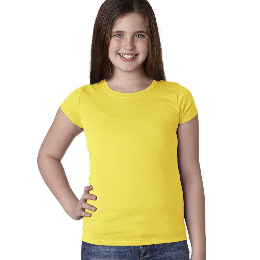 Next Level Girl's Vibrant Yellow Princess Tee