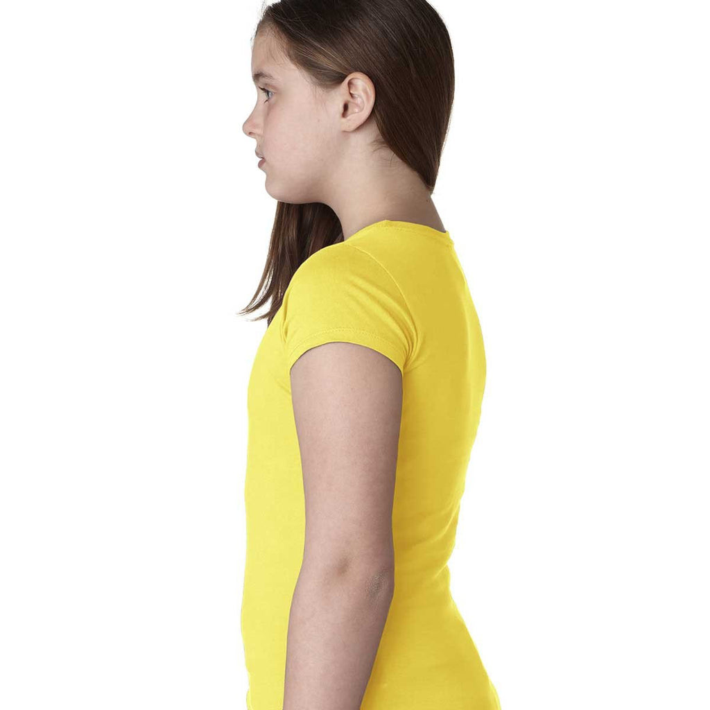 Next Level Girl's Vibrant Yellow Princess Tee