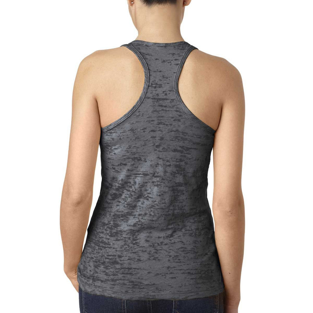 Next Level Women's Dark Gray Burnout Racerback Tank