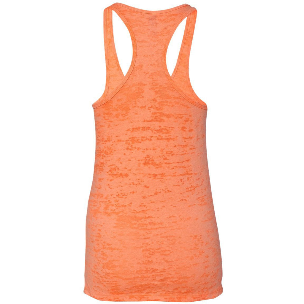 Next Level Women's Neon Orange Burnout Racerback Tank