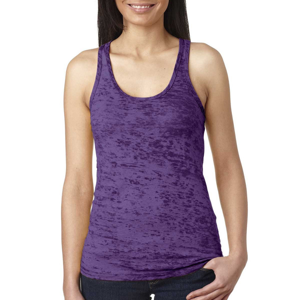 Next Level Women's Purple Rush Burnout Racerback Tank