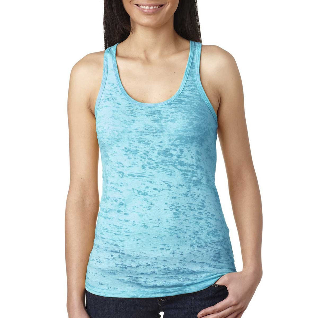 Next Level Women's Tahiti Blue Burnout Racerback Tank