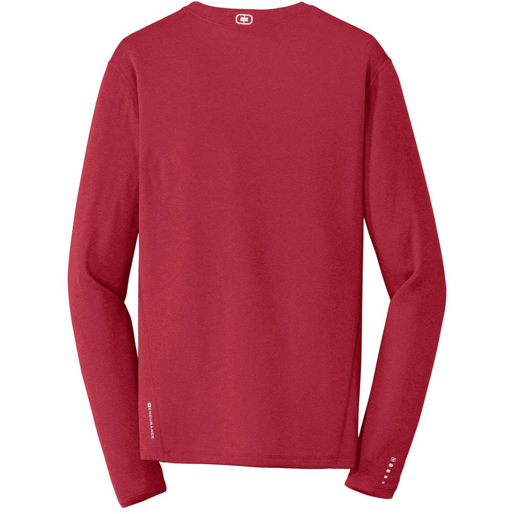 OGIO Men's Ripped Red ENDURANCE Long Sleeve Pulse Crew