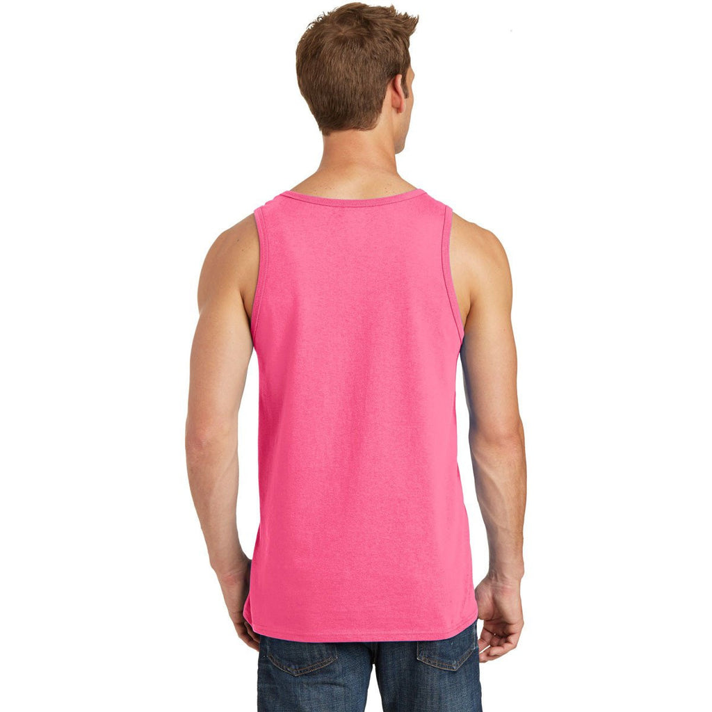 Port & Company Men's Neon Pink Core Cotton Tank Top