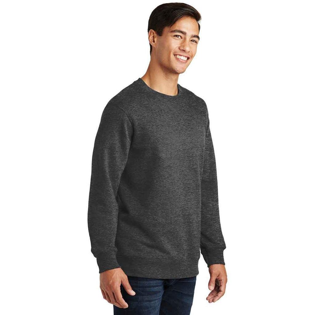 Port Authority Men's Dark Heather Grey Fan Favorite Fleece Crewneck Sweatshirt