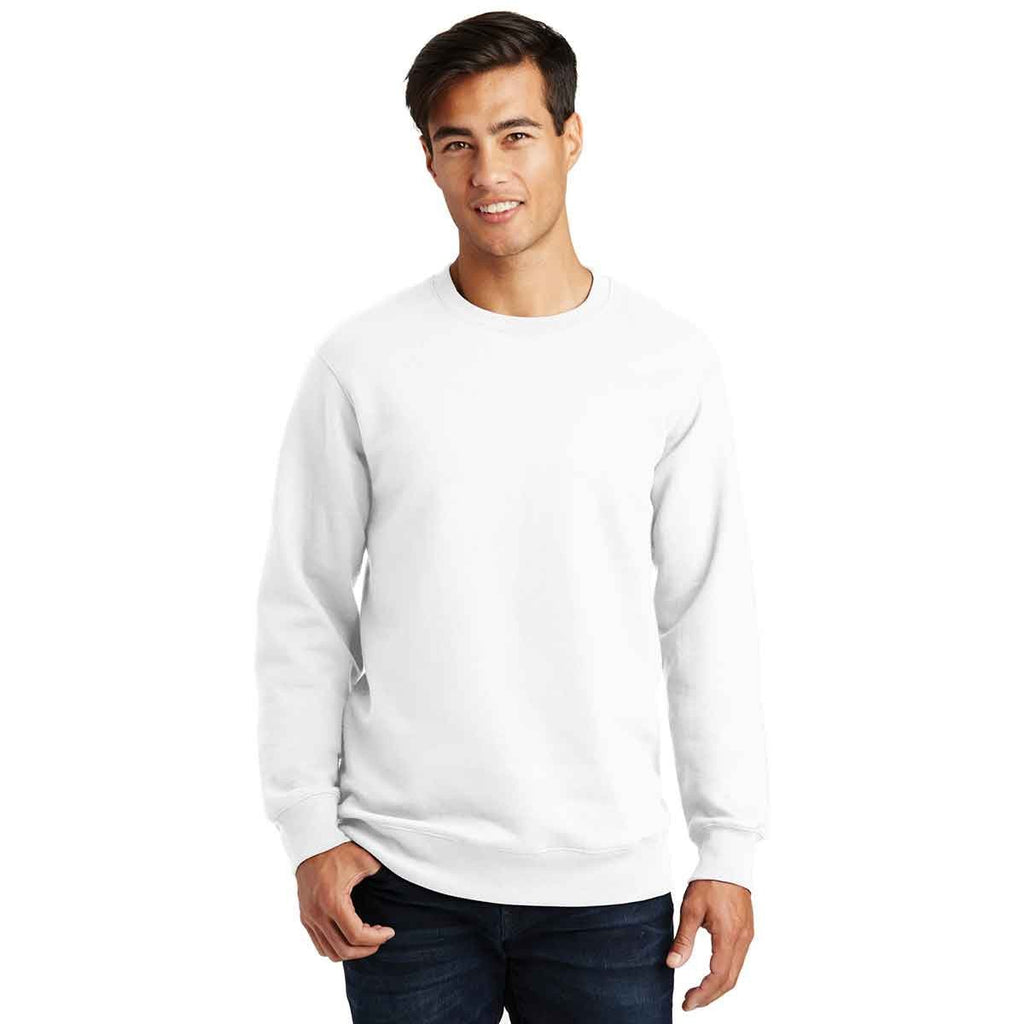 Port Authority Men's White Fan Favorite Fleece Crewneck Sweatshirt