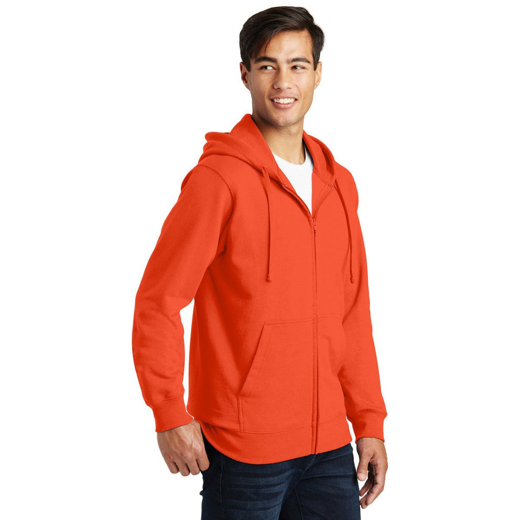 Port & Company Men's Orange Fan Favorite Fleece Full-Zip Hooded Sweatshirt