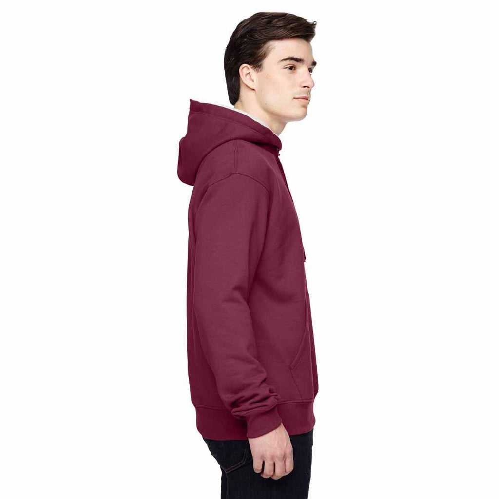 Champion Men's Sport Maroon/Athletic Heather for Team 365 Cotton Max 9.7-Ounce Pullover Hood