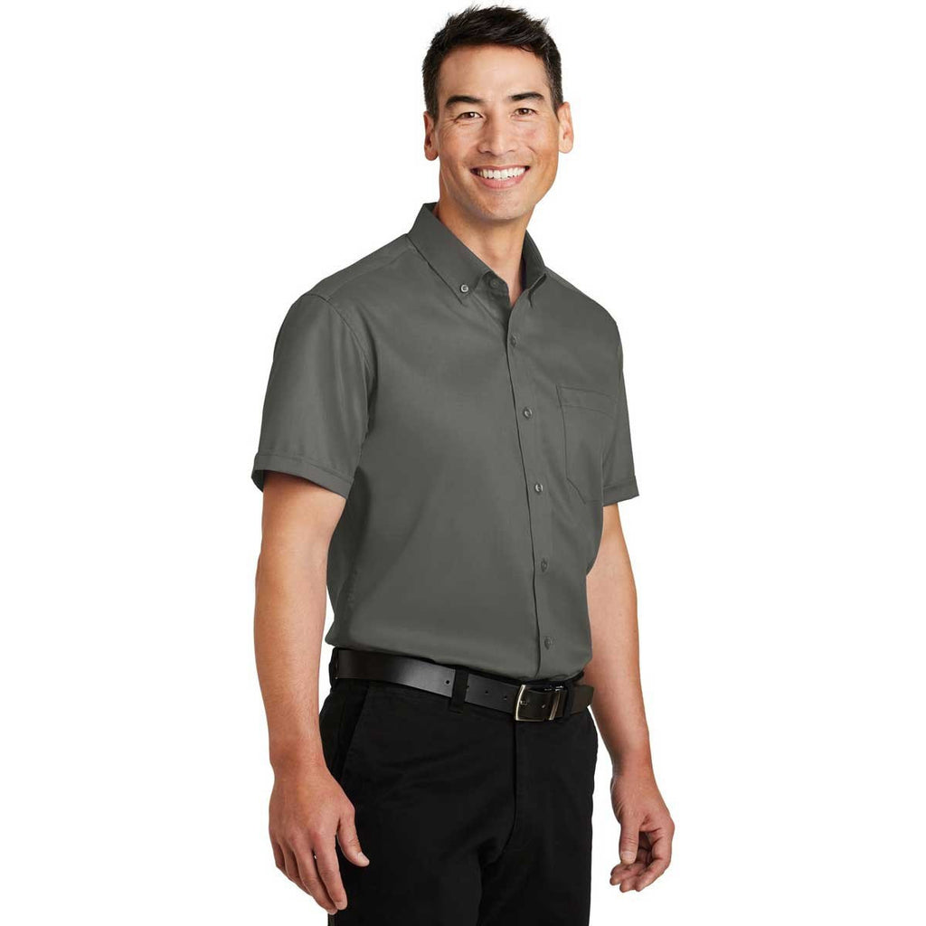 Port Authority Men's Sterling Grey Short Sleeve SuperPro Twill Shirt