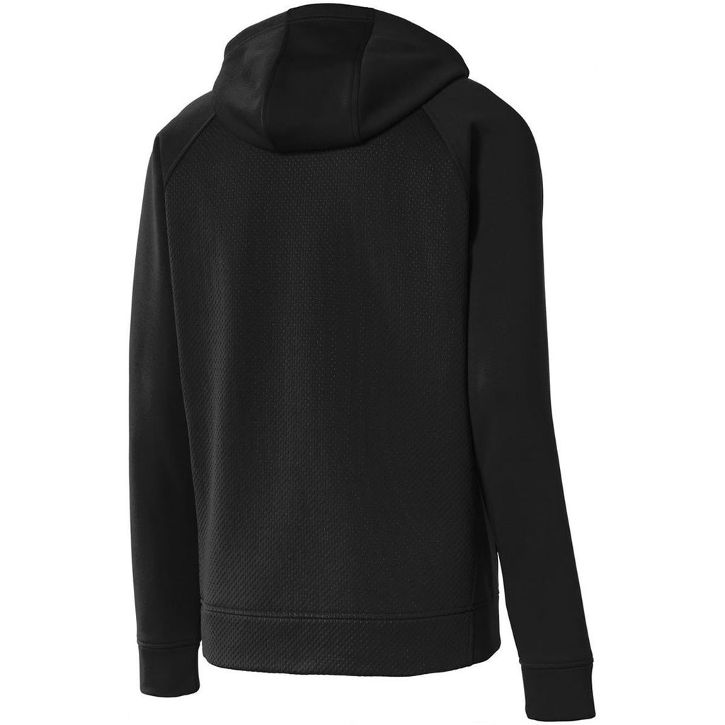 Sport-Tek Men's Black Rival Tech Fleece Full-Zip Hooded Jacket