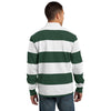 Sport-Tek Men's Forest Green/White Classic Long Sleeve Rugby Polo