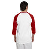 Champion Men's White/Scarlet Red Baseball T-Shirt