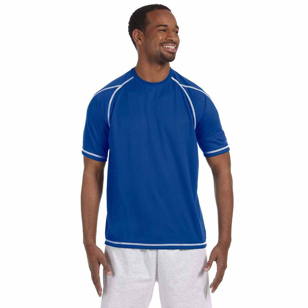 Champion Men's Athletic Royal Blue Double Dry 4.1-Ounce Mesh T-Shirt