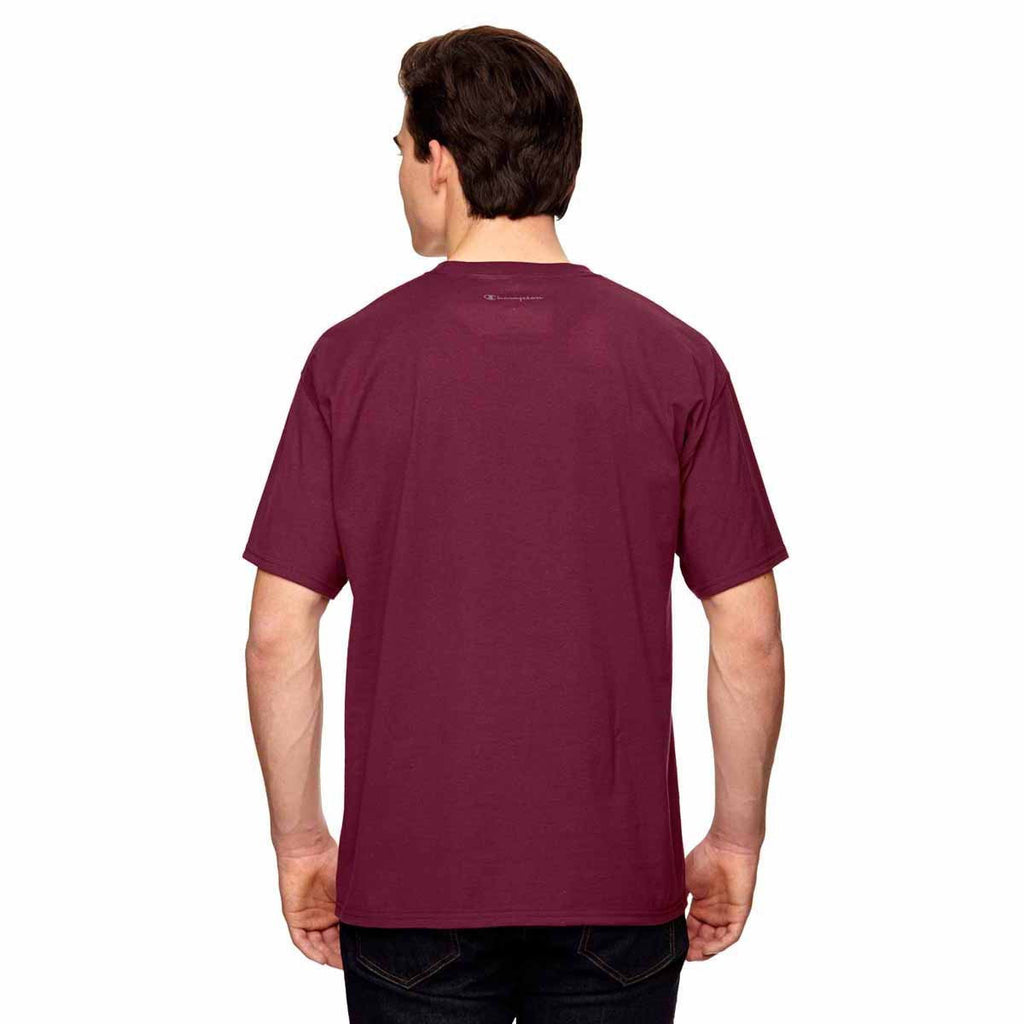 Champion Men's Sport Maroon Vapor Cotton Short-Sleeve T-Shirt