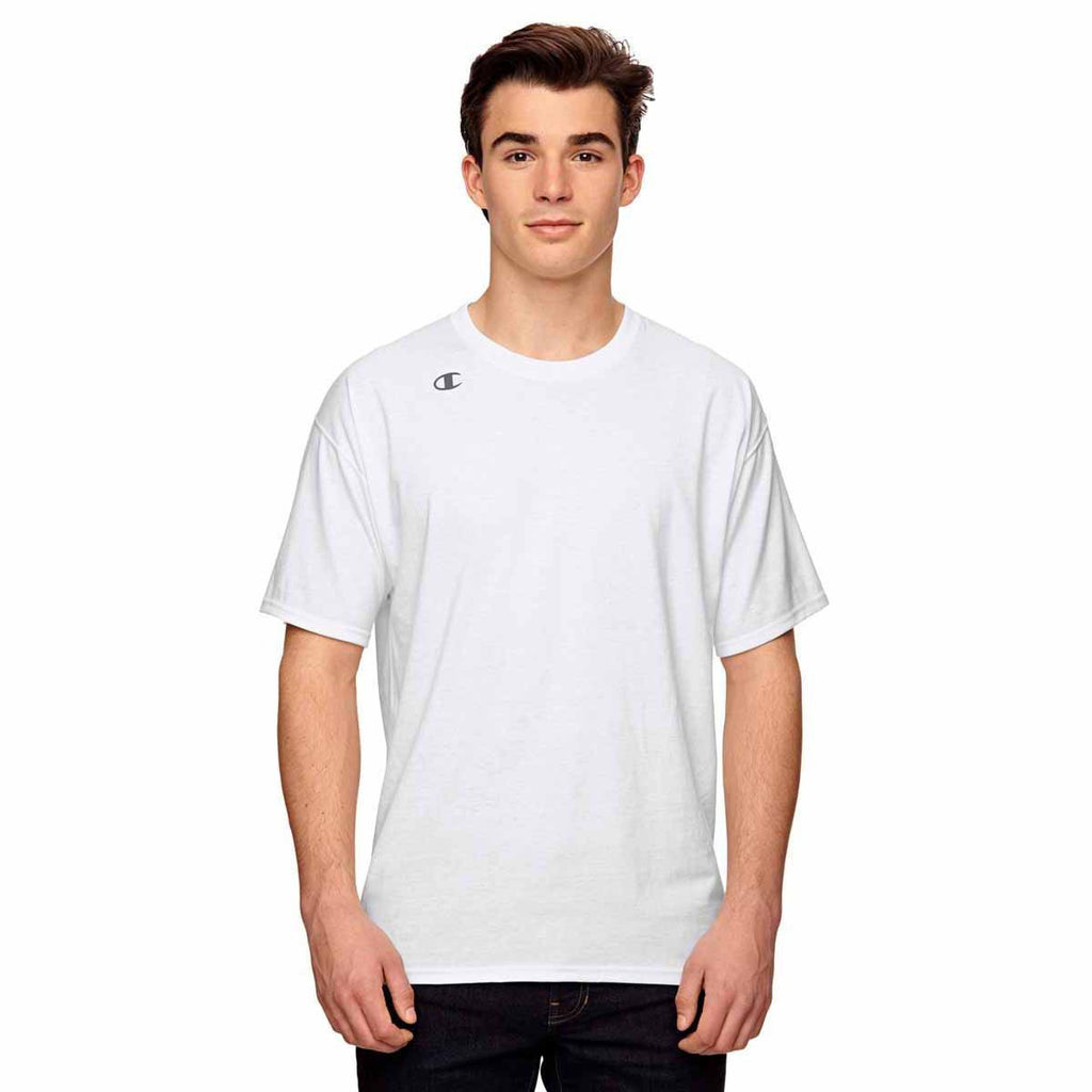 Champion Men's White Vapor Cotton Short-Sleeve T-Shirt