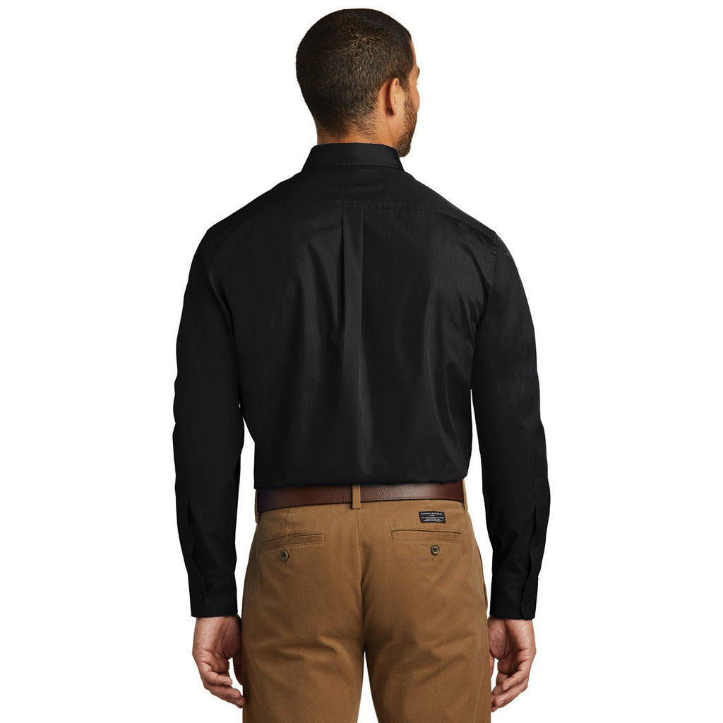 Port Authority Men's Deep Black Tall Long Sleeve Carefree Poplin Shirt