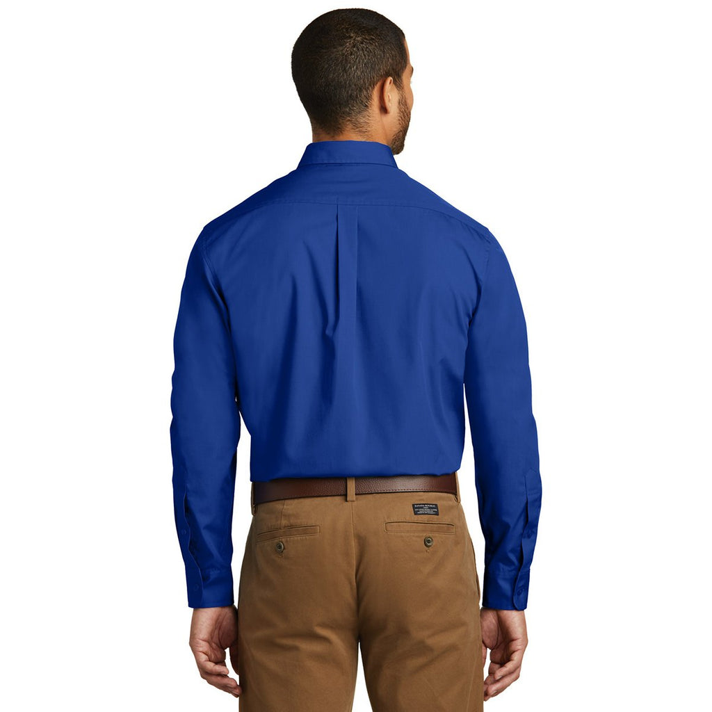 Port Authority Men's True Royal Tall Long Sleeve Carefree Poplin Shirt
