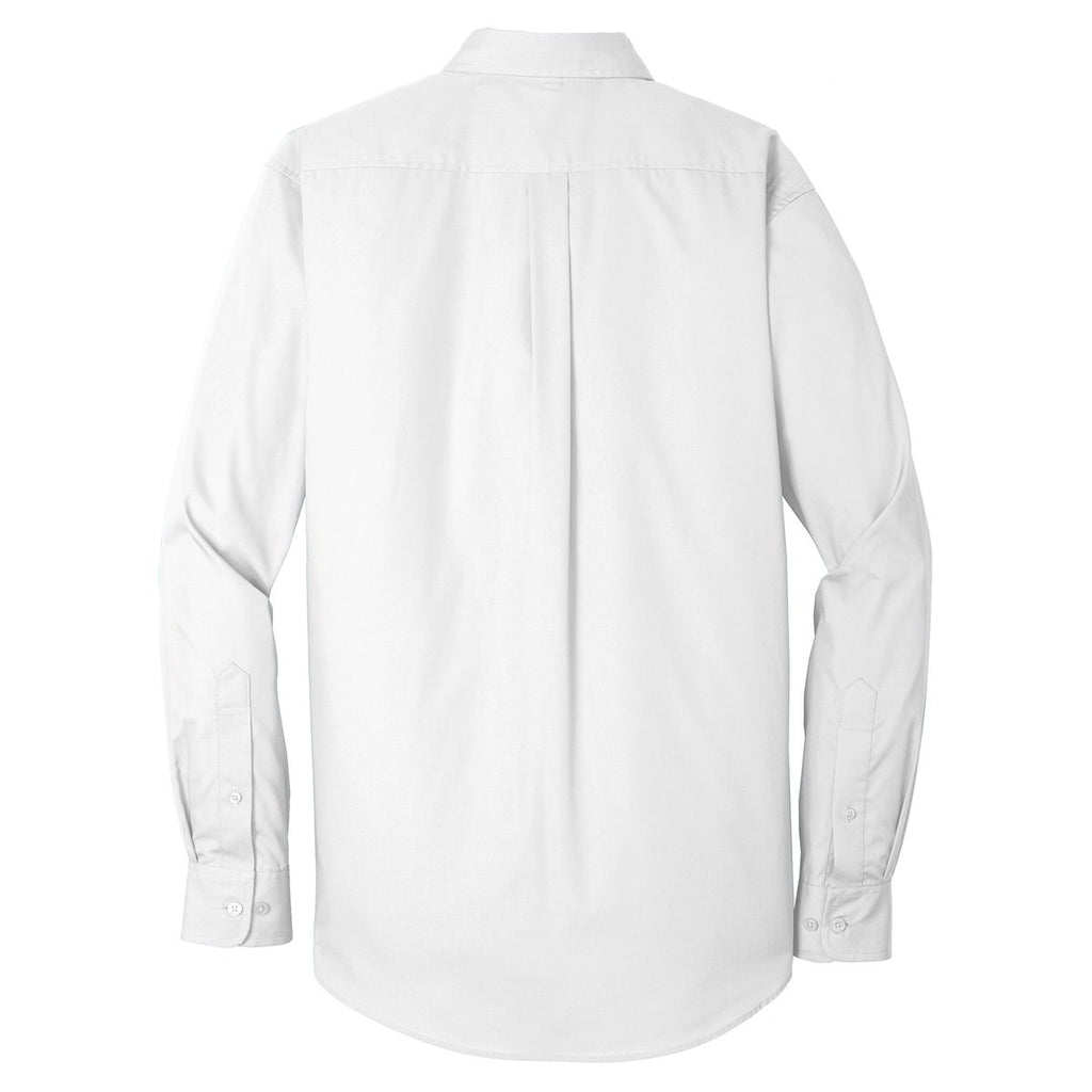 Port Authority Men's White Tall Long Sleeve Carefree Poplin Shirt