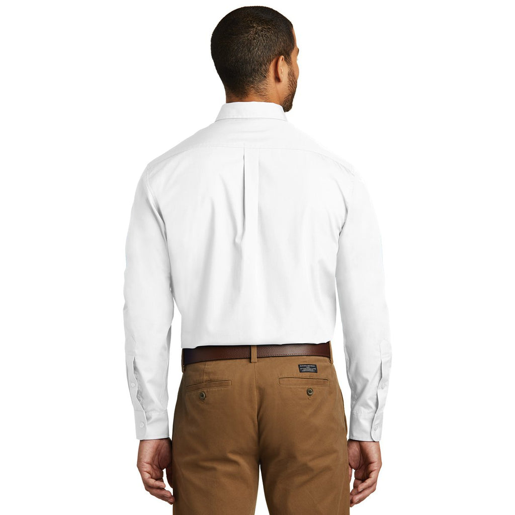 Port Authority Men's White Tall Long Sleeve Carefree Poplin Shirt