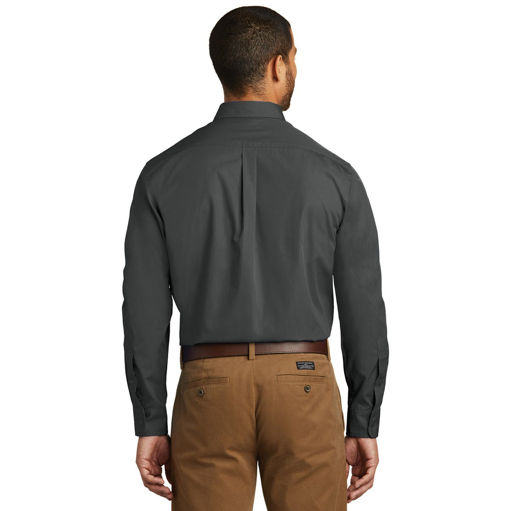 Port Authority Men's Graphite Long Sleeve Carefree Poplin Shirt