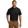 Port Authority Men's Deep Black Short Sleeve Carefree Poplin Shirt