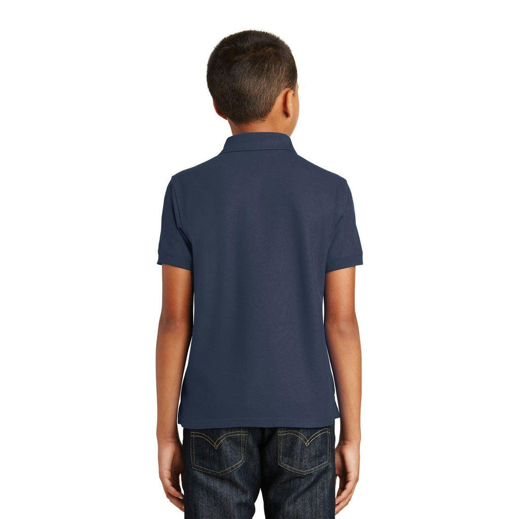 Port Authority Youth River Blue Navy Core Classic Pique Polo