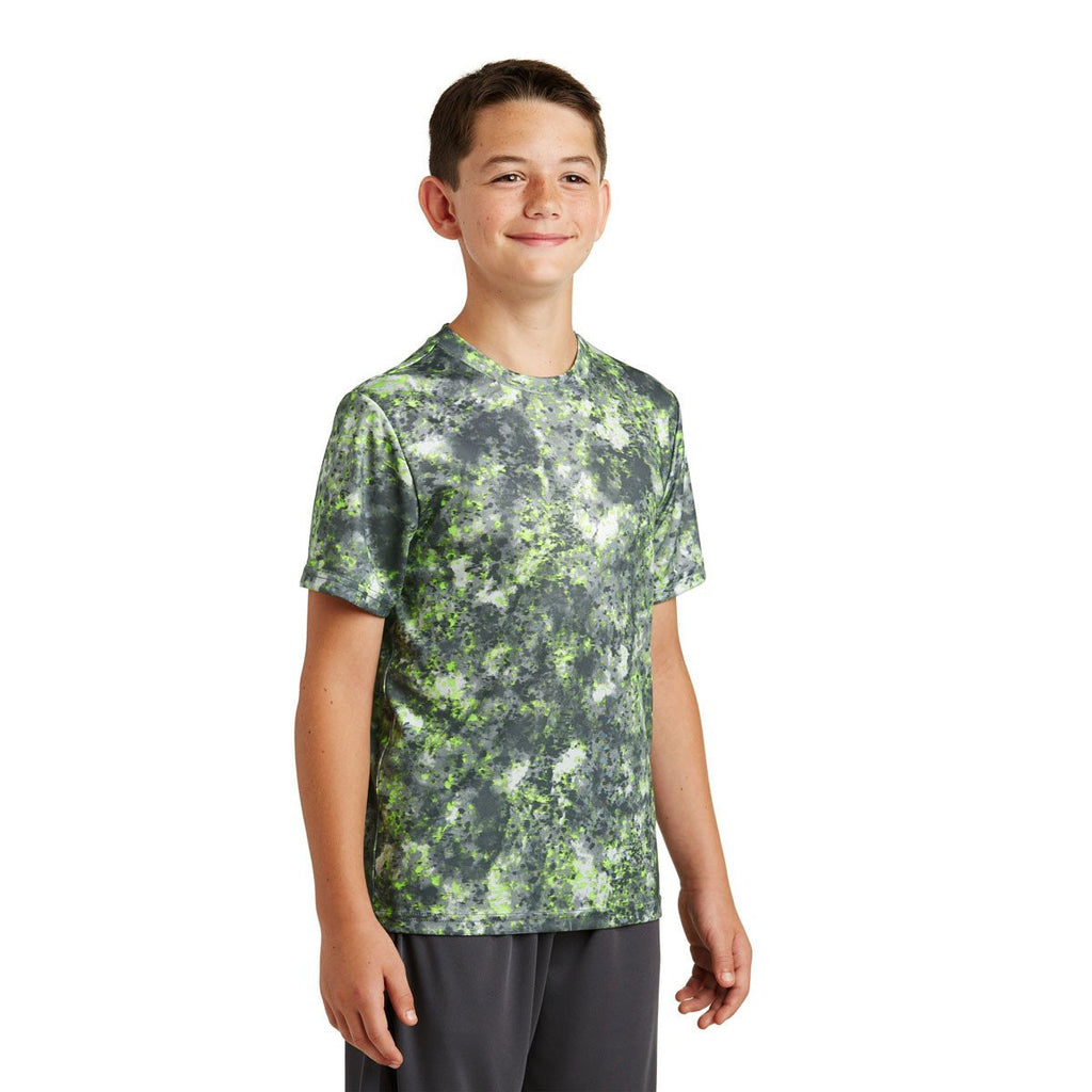 Sport-Tek Youth Lime Shock Mineral Freeze Tee
